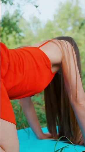RELAX STRETCHING IN A RED DRESS | KRISTINA BY THE RIVER