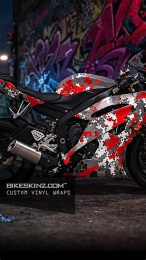 Red Digital Camo Yamaha R6 🔴 This Is Clean