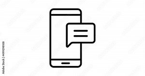 comment animated outline icon. smartphone comment line icon 4k motion design for web design, mobile apps, ui design. Stock Video