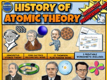 History Of Atomic Theory: Interactive Powerpoint +Google Slides + Worksheet | Teaching Resources