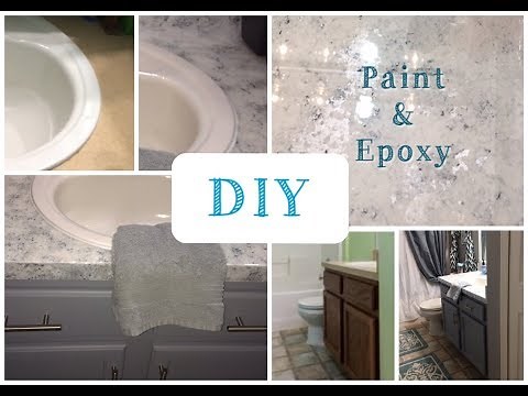 DIY Epoxy Countertops | Granite | Giani White Diamond | Painted Countertops | Bathroom Makeover