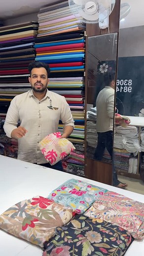 1.4K views · 1.1K reactions | < Summer Print Suits> Shirt- Mul Muslin (2.5 meter) Bottom- Pure Muslin Dupatta- Pure Mul Muslin Price- ₹2390/- To book your order contact 8306000006 #chawlasilkstore #trendingreels #followforfollowback #boutiquestyle #dressmaterial #salwarsuits #unstichedsuit #punjab #faridkot #trending | Chawla Silk Store | Facebook