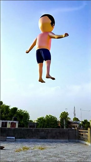 Real Boy Transforms into Floating Balloon By Ai + VFX #shorts #ai #vfx