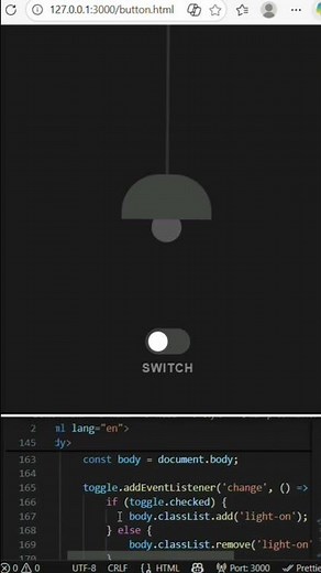 💡 Functional Bulb ON/OFF Switch Using HTML, CSS & JavaScript | Easy Beginner Project 🔥