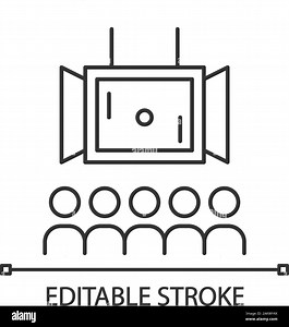 Esports linear icon. Electronic games. Multiplayer competition. Teamwork. E sports streaming. Big screen and audience. Thin line icon. Contour symbol Stock Vector Image & Art - Alamy