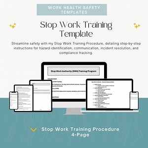 Stop Work Training Template: Workplace Safety, Hazard Reporting (Digital Download)
