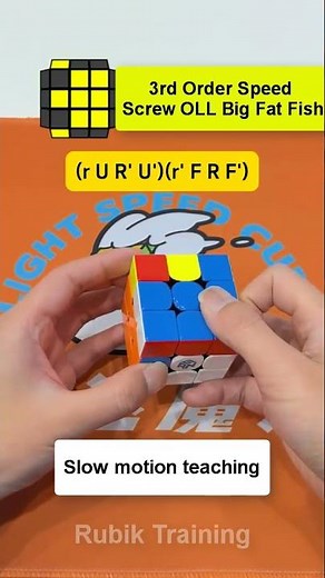 Speedsolving a 3x3 Rubik's Cube, simple OLL's Big Fat Fish #rubikscube