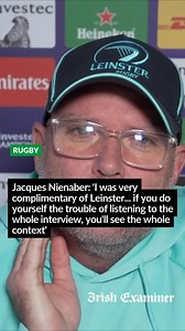 Leinster senior coach Jacques Nienaber on the TV interview where he discussed life in Ireland and a possible return to South Africa and the Boks in 2027 #Rugby #LeinsterRugby | Irish Examiner Sport