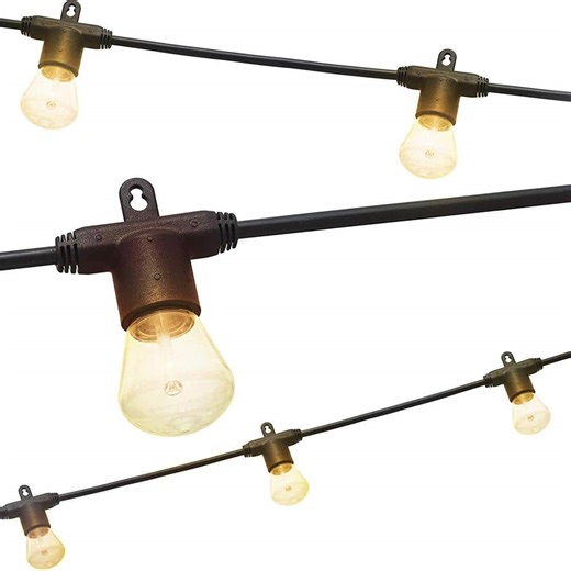 Check The Home Depot's Q&A Before Buying: Enbrighten 12 Bulb 24 ft. Outdoor/Indoor Bistro LED String Light, Acrylic Edison Bulbs