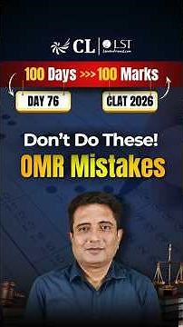 CLAT 2026: OMR Mistakes That Can Cost You Marks #clat2026 #lawentrance #omr