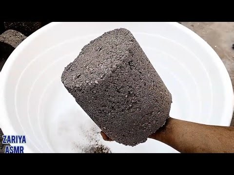 Huge bucket Sand Cement concrete bucket 🪣 crumble dipping in water 💦💦💦 paste play Asmr