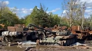 Ukraine finds new TANK GRAVEYARD packed with vehicles as Putin’s soldiers flee
