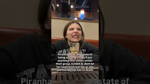 Woman turns into hungry piranha when she needs some food
