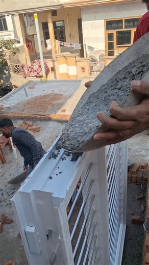 concrete casting above the empty window