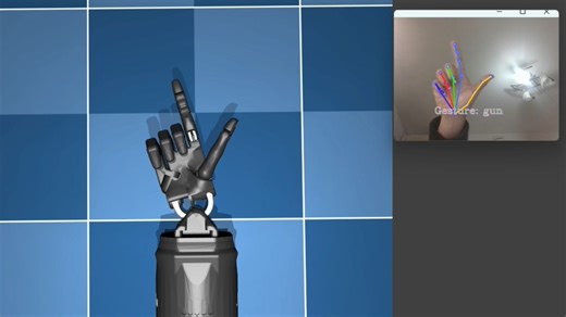 handpose_x在物理引擎mujoco环境中驱动灵巧手实现多种手势