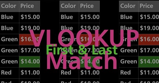 How to lookup first and last match