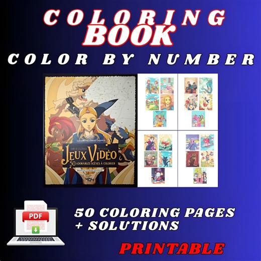 Color by Number Book: Retro Game, 50 Pages (PDF Digital Download) - Etsy Australia
