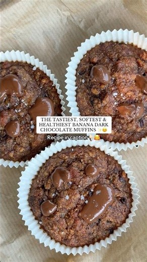 Tastiest, Healthiest & Softest Banana Bread Dark Chocolate Muffins Recipe✨ #mediterraneanliving
