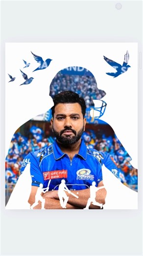 Rohit Sharma Silhouette Poster Design | Canva Double Exposure Tutorial 🔥#rohitsharma #cricket
