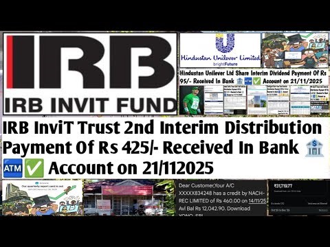 IRB Invit Fund 2nd Interim Distribution Payment Received In Bank A/C | IRB Invit Dividend History |