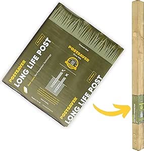 Postsaver Pro-Wrap & Tack | 16 ft Roll Cut to Size | Dual-Layer Rot Protector | Fence Post Protector | 20-Year Post Guarantee | Wood Protection| Fits Any Size Post (1)