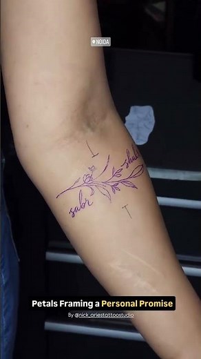 Custom Floral Script Tattoo | Elegant & Meaningful Ink Design