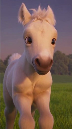 Animated short movies for kids, foals first gallop