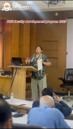 DSU Faculty Development Program 2025. Today, the Faculty Development Program (FDP) was inaugurated by the VC DHA Suffa University. Dr Huma Baqai, Rector MITE gave a wonderful talk to the faculty of DSU as part of the Faculty FDP. Dr. Huma spoke on the topic of Reinventing Class rooms. Her talk was highly appreciated by DSU faculty. Suffa University will be hosting 06 VCs of public and private universities this week as part of its FDP. It is a wonderful opportunity to listen to the top academicia