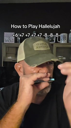 Harmonica tutorial for Hallelujah — Key of C, tabs on screen, easy follow‑along.