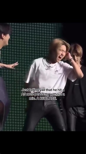 ~Just telling yall that he hit a A5 note perfectly without a mic. A REAL ACE #skz #hanjisung