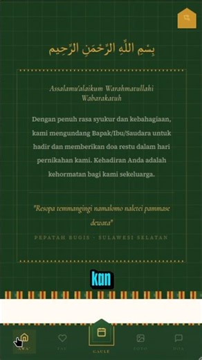 Elegant Bugis Wedding Invitation using HTML, CSS, & JS