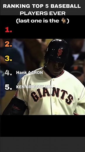 RANKING TOP 5 BEST BASEBALL PLAYERS OF ALL TIME ⚾👑#shorts