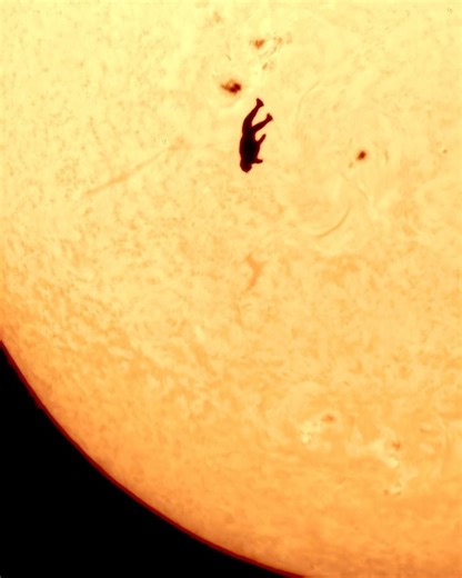 Gabriel C. Brown on Instagram: "I still can’t believe we pulled this off!! 🤯☀️🪂🔭 Earlier this year, I met with my astrophotographer buddy @cosmic_background to go skydiving and, after the jump, we got to talking about how cool a shot like this would look (and how difficult it would be to pull off). Fortunately, Andrew is just as stubborn as I am, so we began planning the shot! We had to find the right location, time, aircraft, and distance for the clearest shot; while fac