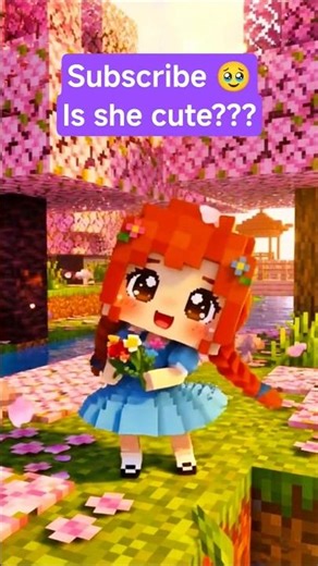 🥰 Cute Chibi Girl with Flowers in Autumn Forest 🍂 Minecraft #shorts