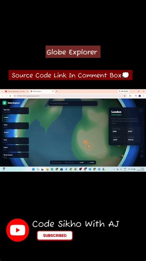 Google Earth Style Website 🌎🔥 | Interactive 3D Earth UI | HTML CSS JavaScript | Code Sikho With AJ