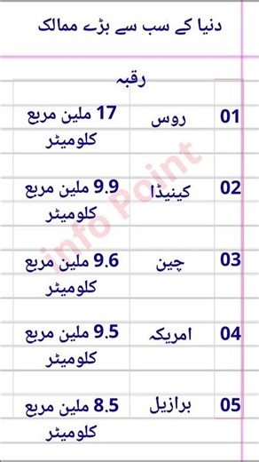 Top 5 Largest Countries by Area 🌍