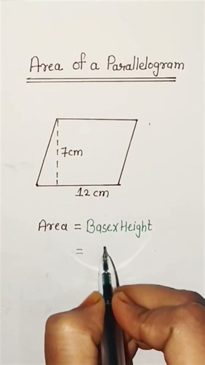 📐 Area of a Parallelogram — Easy Maths! ✨ #maths #shorts #mathshorts #mathtricks