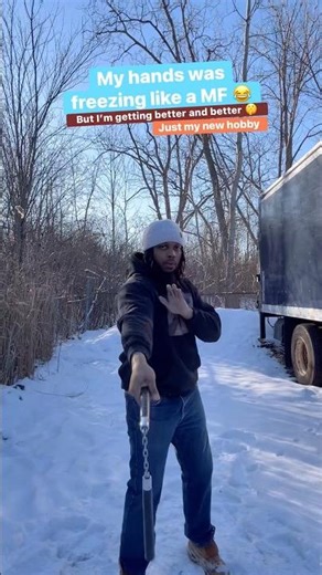 Nunchuck training in the cold 🥶 #nunchucks #practice #training