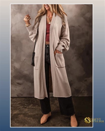 Elevate your everyday style with confidence! ✨ Our Elegant Pocketed Open Front Cardigan is crafted from soft stretch fabric, making it your go-to layering essential! 🌟 Designed for the modern woman, it effortlessly combines chicness and comfort, ensuring you look and feel amazing whether at the office, a casual outing, or cozying up at home. With its versatile design and unique colors, you'll always find the perfect match for any outfit. 💖 Invest in stylish sophistication for just $90.97, and 
