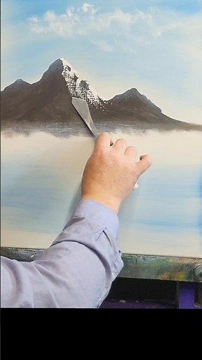 Bob Ross Mountain Secret Tip to make the paint break #bobross #shorts