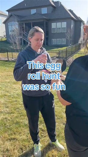 Egg roll meets egg hunt! 🐰🥚 Get details and more egg hunt ideas at https://www.playpartyplan.com/10-fun-and-creative-easter-egg-hunt/ | Play Party Plan