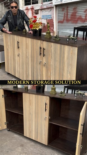 Credenza cabinet which has huge storage capacity with stylish modern look. Best minimal design for maximum storage. Ideal choice for modern interior and decor. Perfect home furniture. #credenza #credenzas #storagesolutions #reel | CreativeInter by Amir Akbar