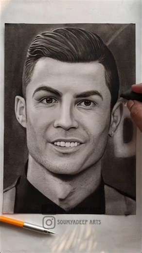 Cristiano Ronaldo Drawing ⚽✍️, CR 7 Drawing #shorts #cristianoronaldo #drawing #cr7 #football