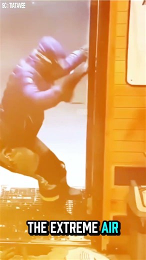 Why he’s OPENING the door during a typhoon!😱🌪