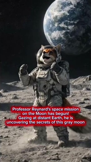 Solar System Mission: Fox Astronaut Lands on the Moon! 🚀🌕🦊