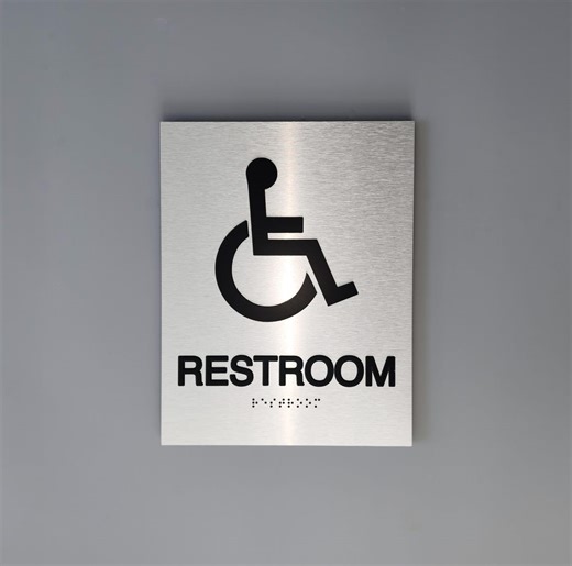 Accessible Unisex Bathroom Sign for Wheelchair Users - ADA Approved. ADA Compliant Restroom Signage. Handicap Symbol Signs With Braille. - Etsy New Zealand