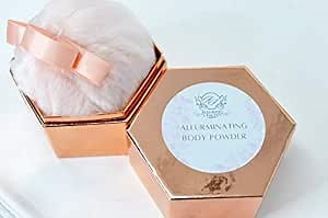 Body Shimmer Powder Highlighter with Cute Pink Furry Puff