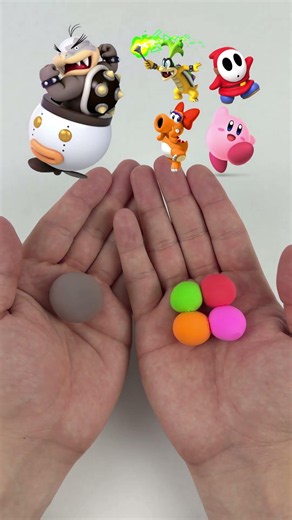 Super Mario | Morton Koopa vs Iggy Koopa, Shy Guy and Birdo | Color Mixing #shorts #clay