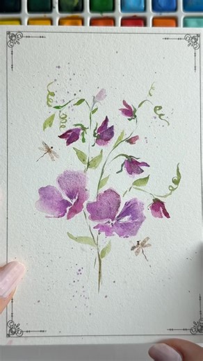 Sweet pea flowers #shortsyoutube #floraart