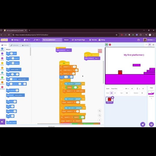 Scratch video #shorts #scratch #coding #platformer #gaming